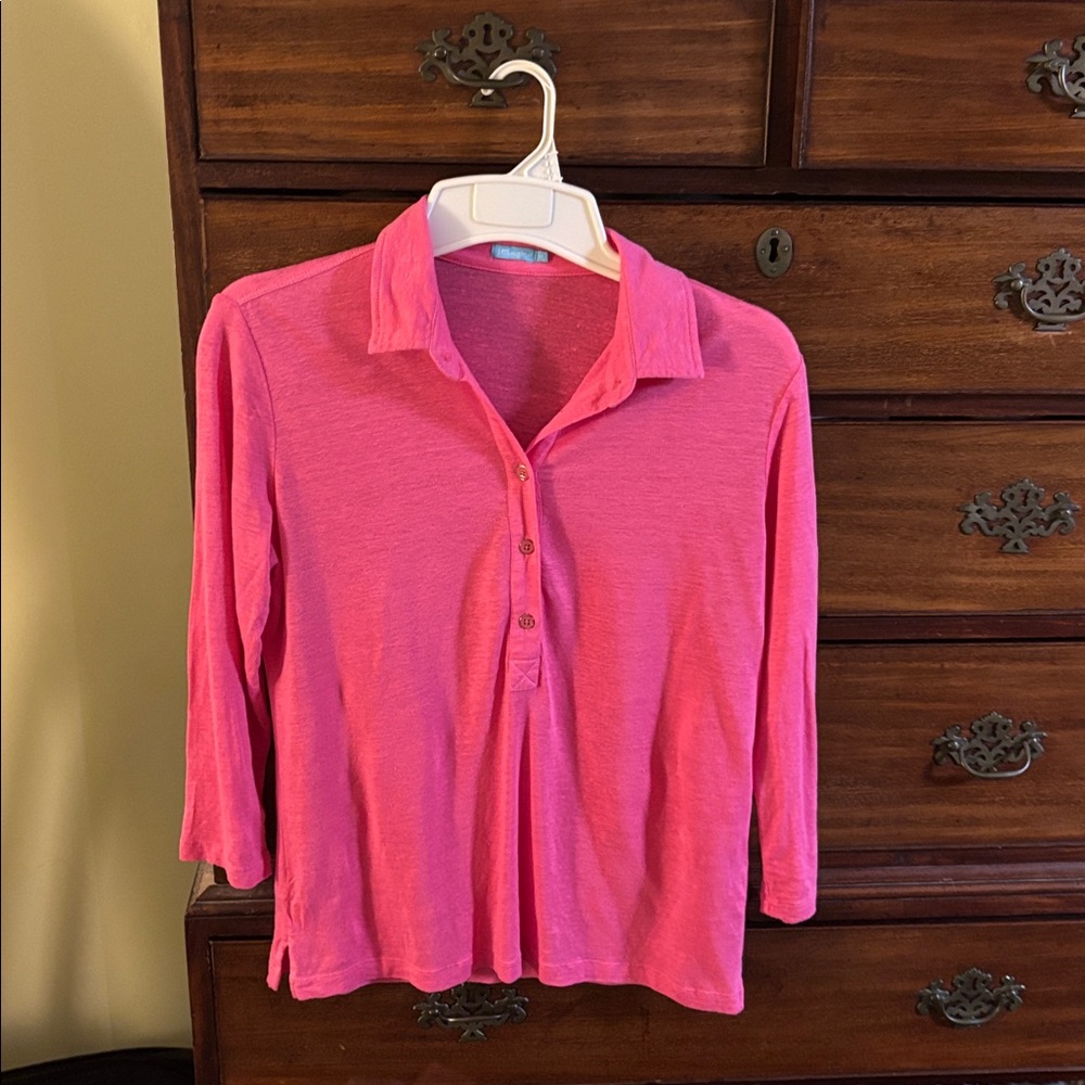 J.McLAUGHLIN Pink Slub Knit Top M